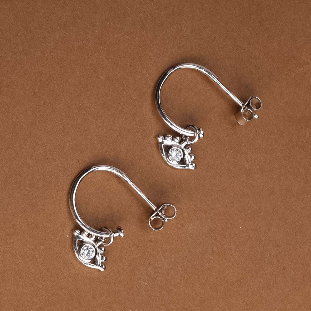 Mystic Eye Charm 925 Sterling Silver Earrings - view 7