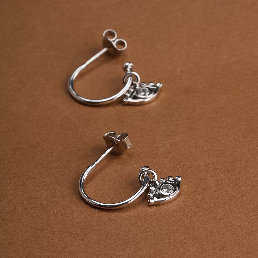 Mystic Eye Charm 925 Sterling Silver Earrings - view 6