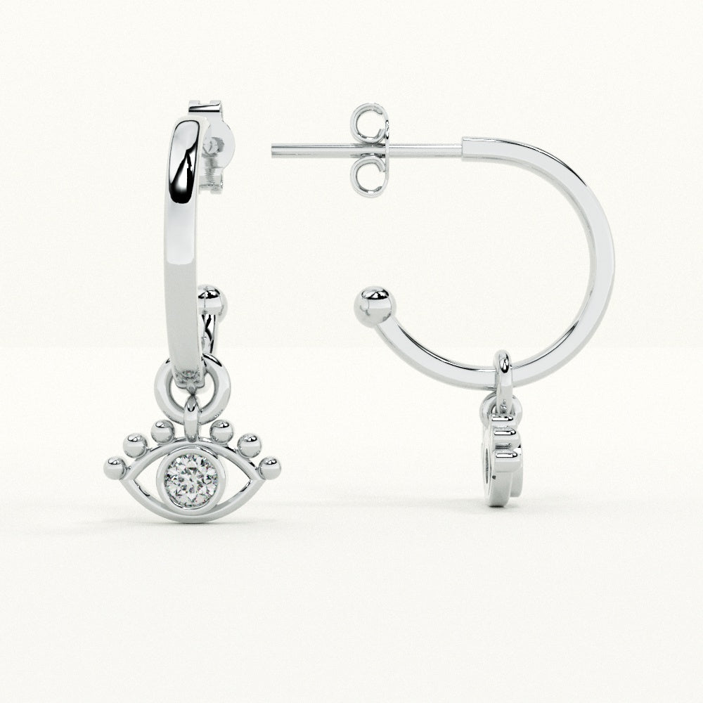 Mystic Eye Charm 925 Sterling Silver Earrings - view 2