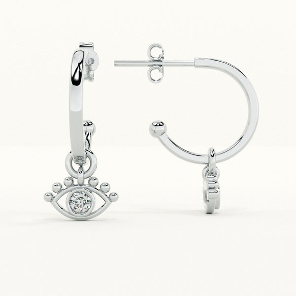 Mystic Eye Charm 925 Sterling Silver Earrings - Image 1