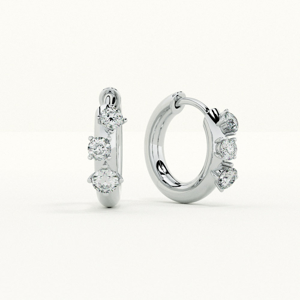 Mini Cluster 925 Sterling Silver Earrings