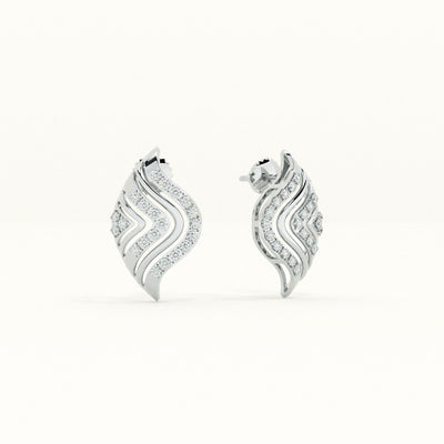 Wavy Chevron Lab-Grown Diamond Customizable Earrings