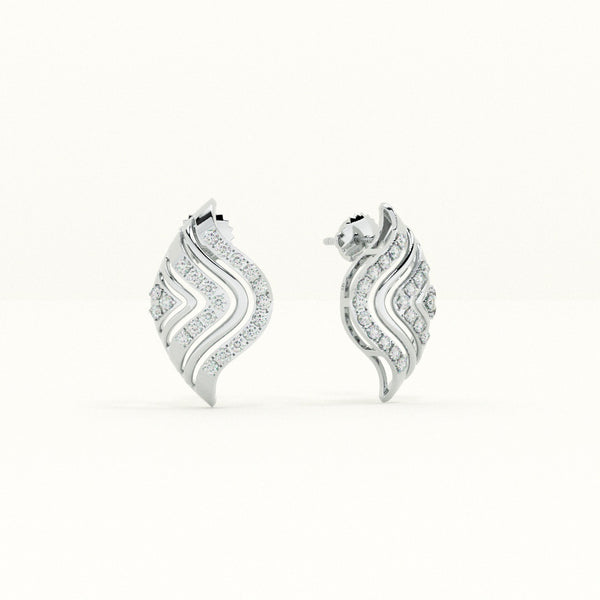 Wavy Chevron Lab-Grown Diamond Customizable Earrings