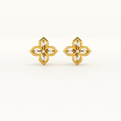 Floral Grace Lab-Grown Diamond Customizable Earrings