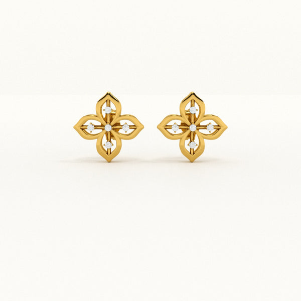 Floral Grace Lab-Grown Diamond Customizable Earrings