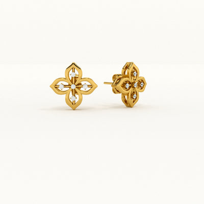 Floral Glow Lab-Grown Diamond Customizable Stud Earring