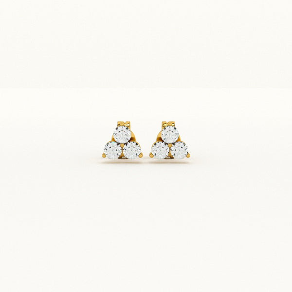 Trio Spark Lab-Grown Diamond + Gold Vermeil Studs