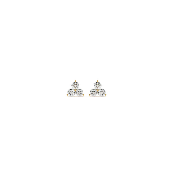 Triple Dot Petite 9KT Gold Lab Grown Diamond Stud Earring
