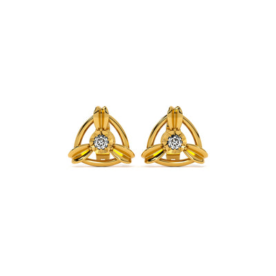 Trinity Knot 9KT Gold Lab Grown Diamond Stud Earring