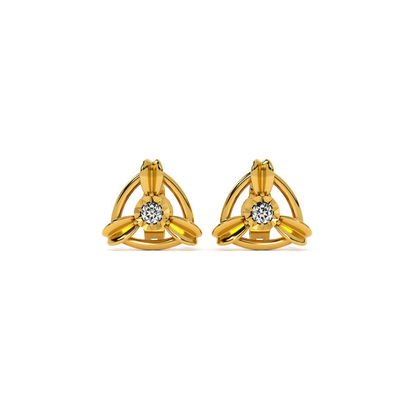 Trinity Knot 9KT Gold Lab Grown Diamond Stud Earring