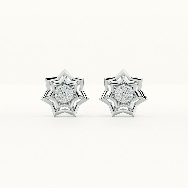 Twinkling Starburst Lab-Grown Diamond + 925 Sterling Silver Earrings