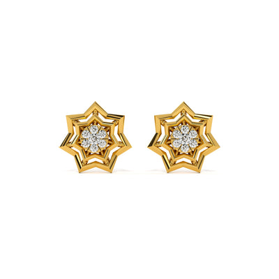 Galaxy Star Sparkling 9KT Gold Lab Grown Diamond Stud Earring