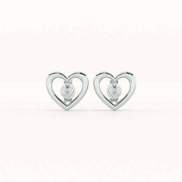 Open Heart Sparkle Lab-Grown Diamond + 925 Sterling Silver Earrings