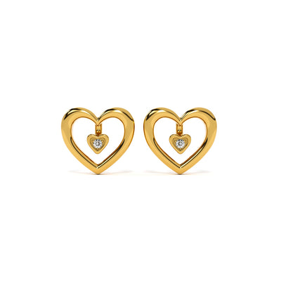 Love's Glow 9KT Gold Lab Grown Diamond Stud Earring