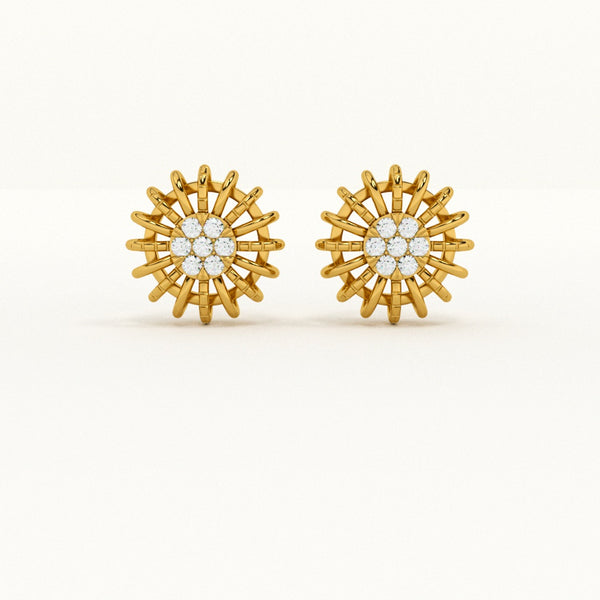 Sunshine Elegance Lab-Grown Diamond + Gold Vermeil Studs