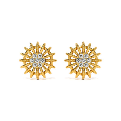 Sunshine Elegance 9KT Gold Lab Grown Diamond Stud Earring