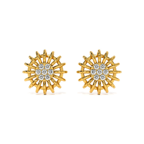 Sunshine Elegance 9KT Gold Lab Grown Diamond Stud Earring