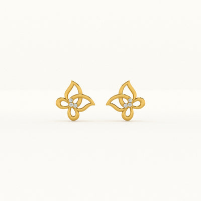 Floral Whimsy Lab-Grown Diamond Customizable Stud Earring