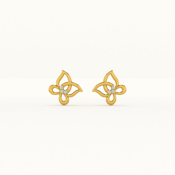 Floral Whimsy Lab-Grown Diamond Customizable Stud Earring