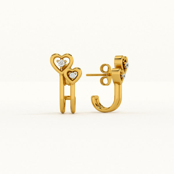 Twin Hearts Lab-Grown Diamond Customizable Stud Earring