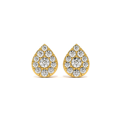 Dewdrop Elegance 9KT Gold Lab Grown Diamond Stud Earring