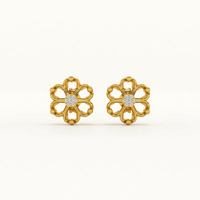 Radiant Petals Lab-Grown Diamond Customizable Stud Earring