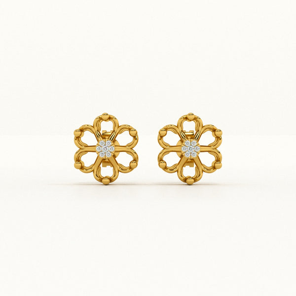 Radiant Petals Lab-Grown Diamond Customizable Stud Earring