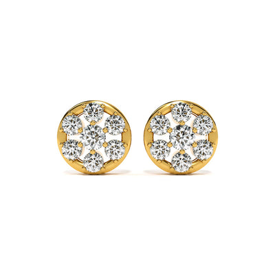 Lustrous Bouquet 9KT Gold Lab Grown Diamond Stud Earring