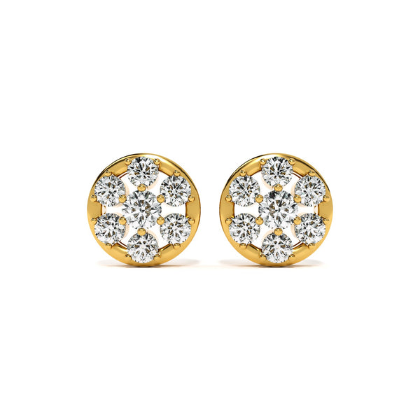 Lustrous Bouquet 9KT Gold Lab Grown Diamond Stud Earring