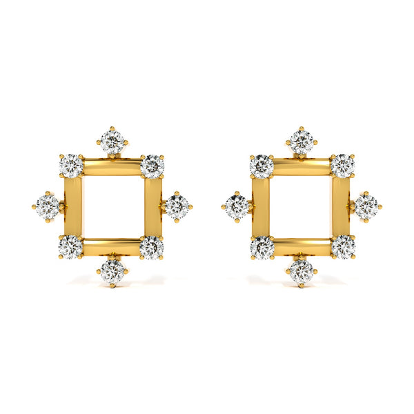 Elegant Edges 9KT Gold Lab Grown Diamond Stud Earring