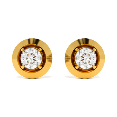 Round Shine 9KT Gold Lab Grown Diamond Earrings
