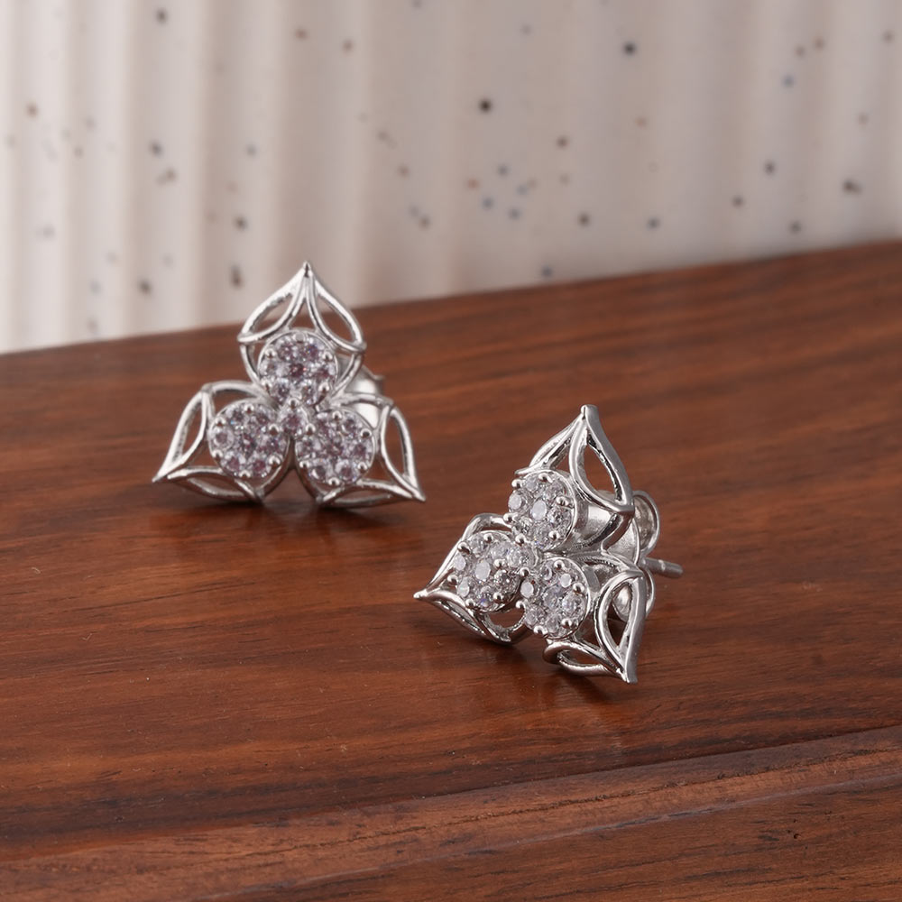 Leaf 925 Sterling Silver Stud Earrings - view 5