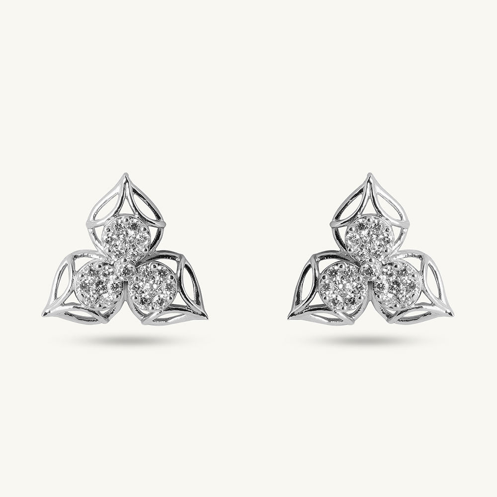 Leaf 925 Sterling Silver Stud Earrings - view 2