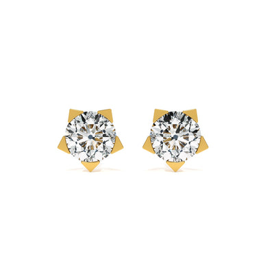 Starry Contrast 9KT Gold Lab Grown Diamond Earrings