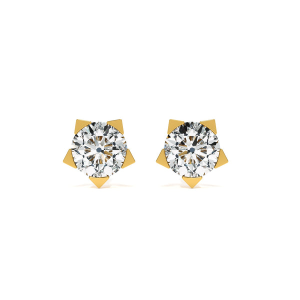 Starry Contrast 9KT Gold Lab Grown Diamond Earrings