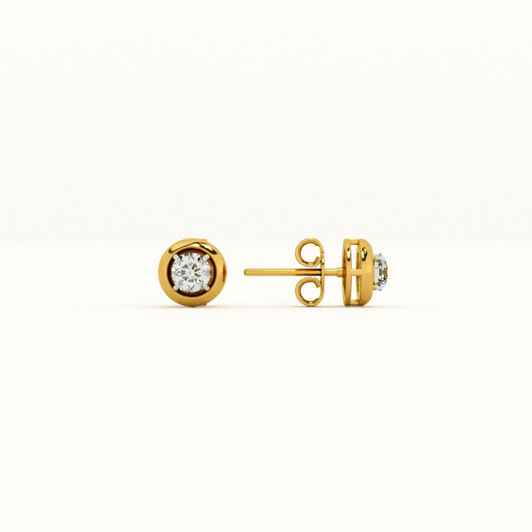 Round Shine Lab-Grown Diamond Customizable Earrings