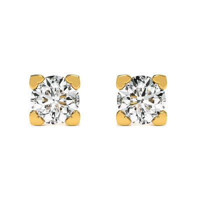 Delicate Rounds 9KT Gold Lab Grown Diamond Earrings