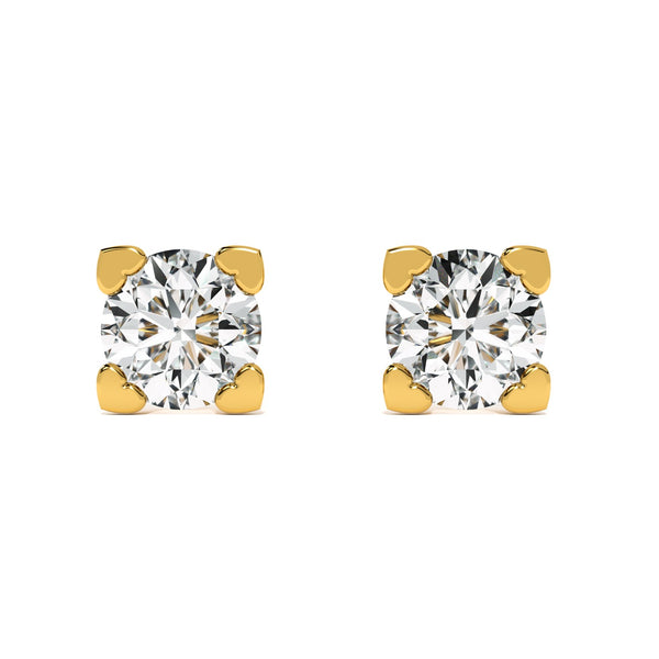 Delicate Rounds 9KT Gold Lab Grown Diamond Earrings