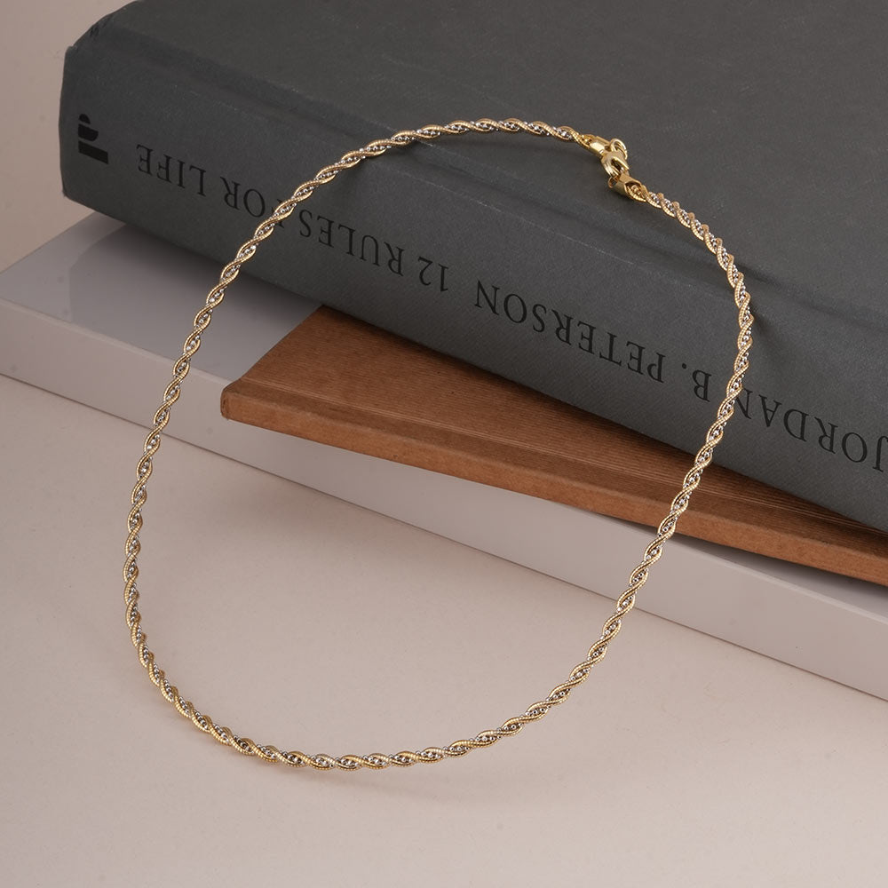 Twisted Gold 925 Sterling Silver Chain Necklace - view 4