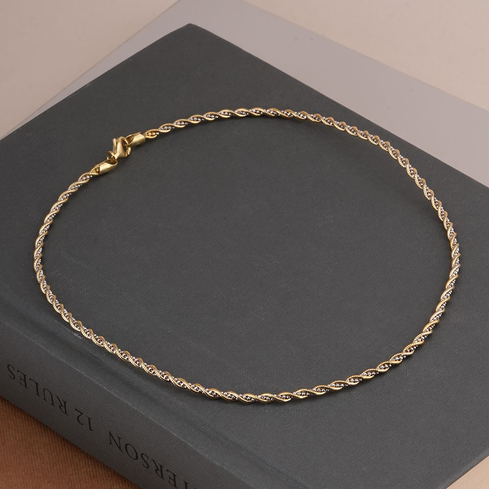Twisted Gold 925 Sterling Silver Chain Necklace - view 5