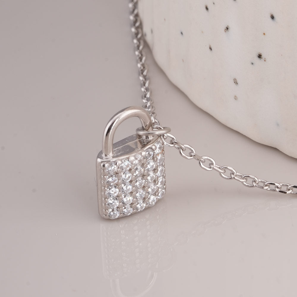 Crystal Lock 925 Sterling Silver Necklace - view 7