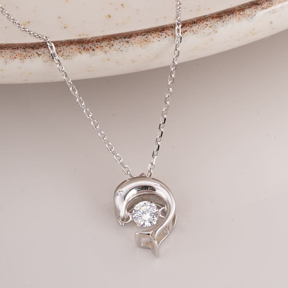 Crystal Dolphin 925 Sterling Silver Necklace - view 4