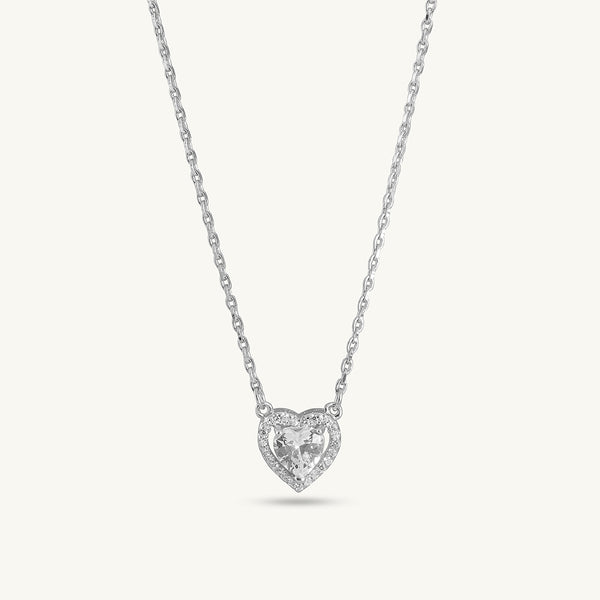 Diamond Heart 925 Sterling Silver Necklace