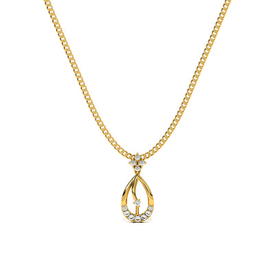 Elegant Waterdrop 9KT Gold Lab Grown Diamond Necklace