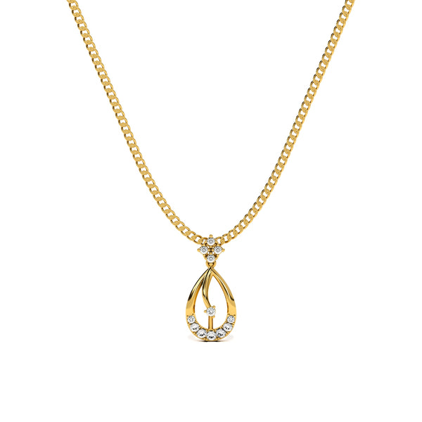 Elegant Waterdrop 9KT Gold Lab Grown Diamond Necklace