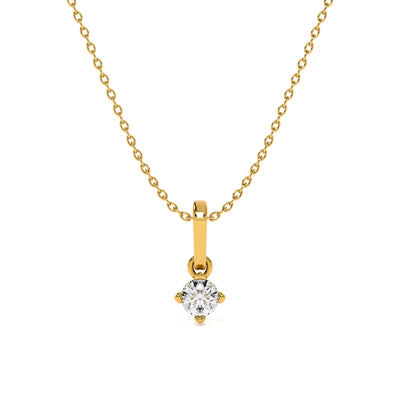 Moonbeam Solitaire 9KT Gold Lab Grown Diamond Necklace