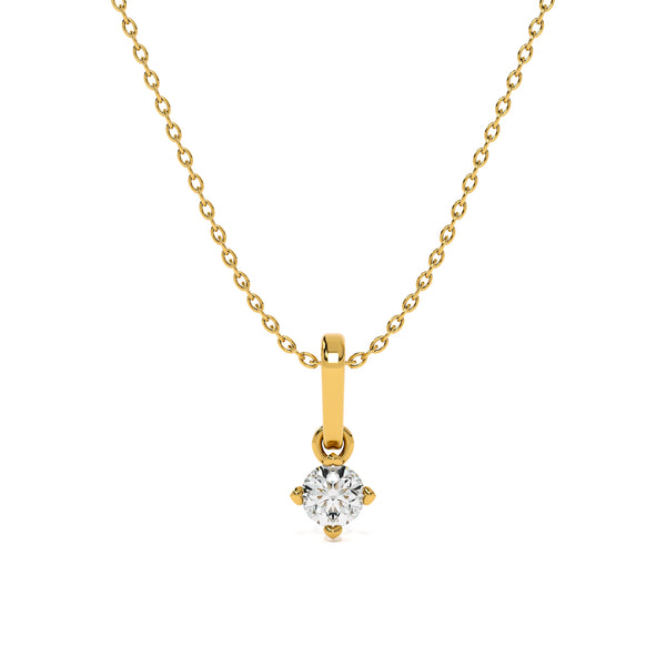 Moonbeam Solitaire 9KT Gold Lab Grown Diamond Necklace