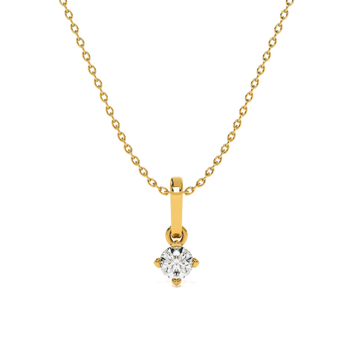 Moonbeam Solitaire 9KT Gold Lab Grown Diamond Necklace - 3
