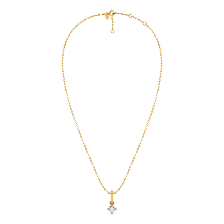 Moonbeam Solitaire 9KT Gold Lab Grown Diamond Necklace - 6