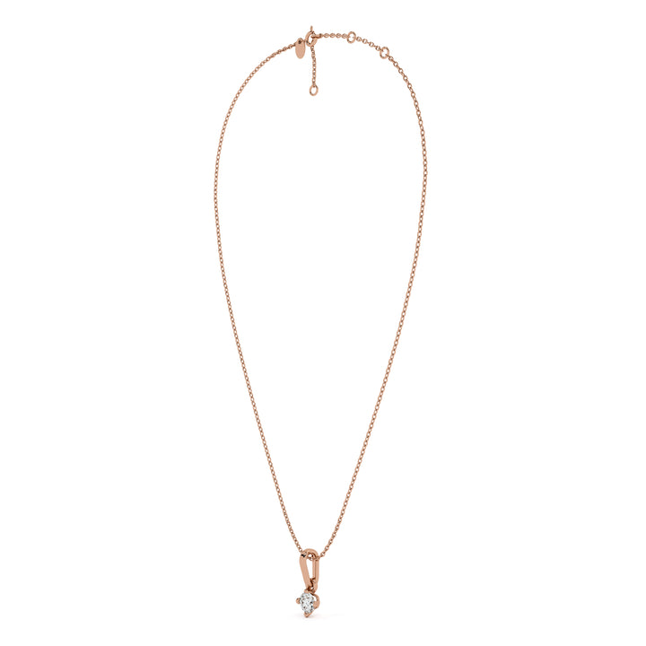 Moonbeam Solitaire 9KT Gold Lab Grown Diamond Necklace - 4